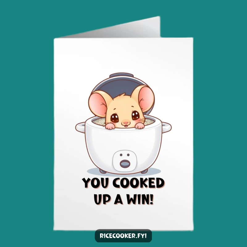 Free Printable Congratulations Card: Mouse Rice Cooker Humor Downloadable Gift