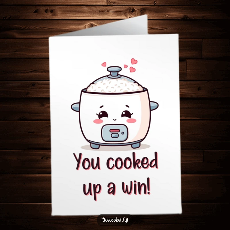 Funny Free Printable Congratulations Card: Smiling Rice Cooker Spouting Hearts, Cute Celebration