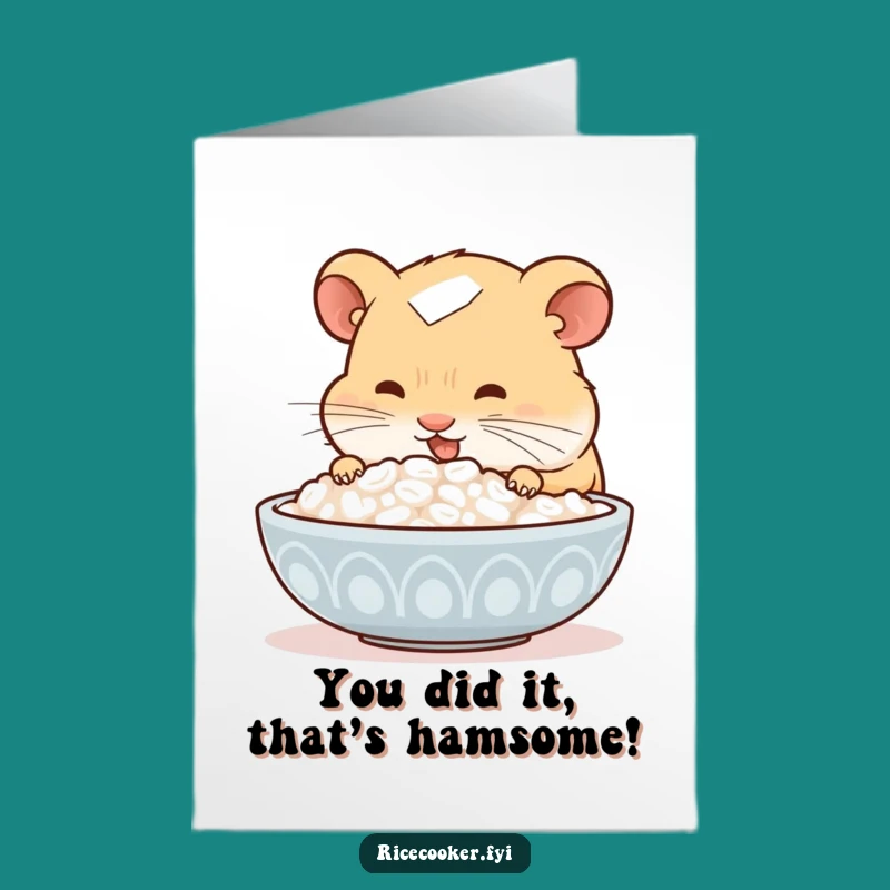 Free Printable Hamster Congrats Card: Funny Rice Lover Downloadable