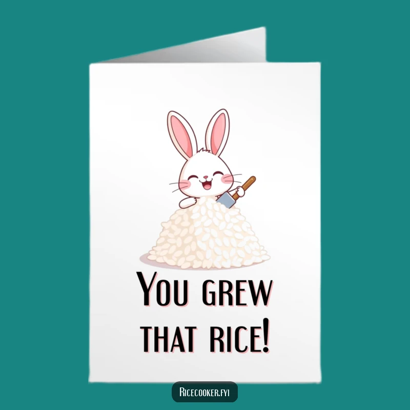 Free Printable Bunny Rice Congrats Card - Joyful Downloadable Gift