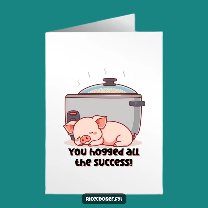 Free Printable Congrats Card: Piglet's Rice Cooker Comfort - Relaxing Downloadable