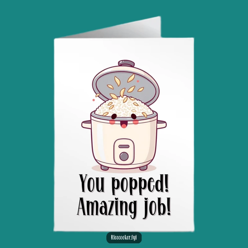 Free Printable Rice Cooker Congrats Card: Dancing Grains Surprise Downloadable Gift