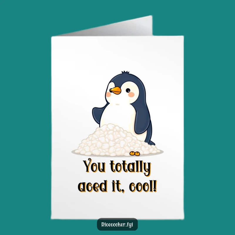 Penguin Rice Mountain Congrats Card: Free Printable Celebration Gift Humor