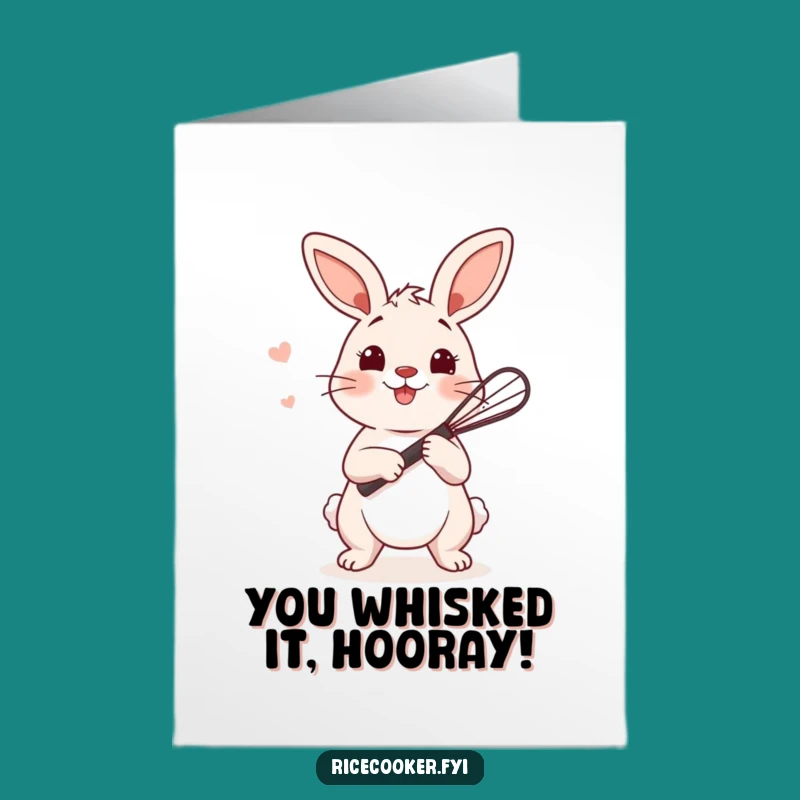 Free Printable Congratulations Card: Bunny Whisk Success - DIY Download!