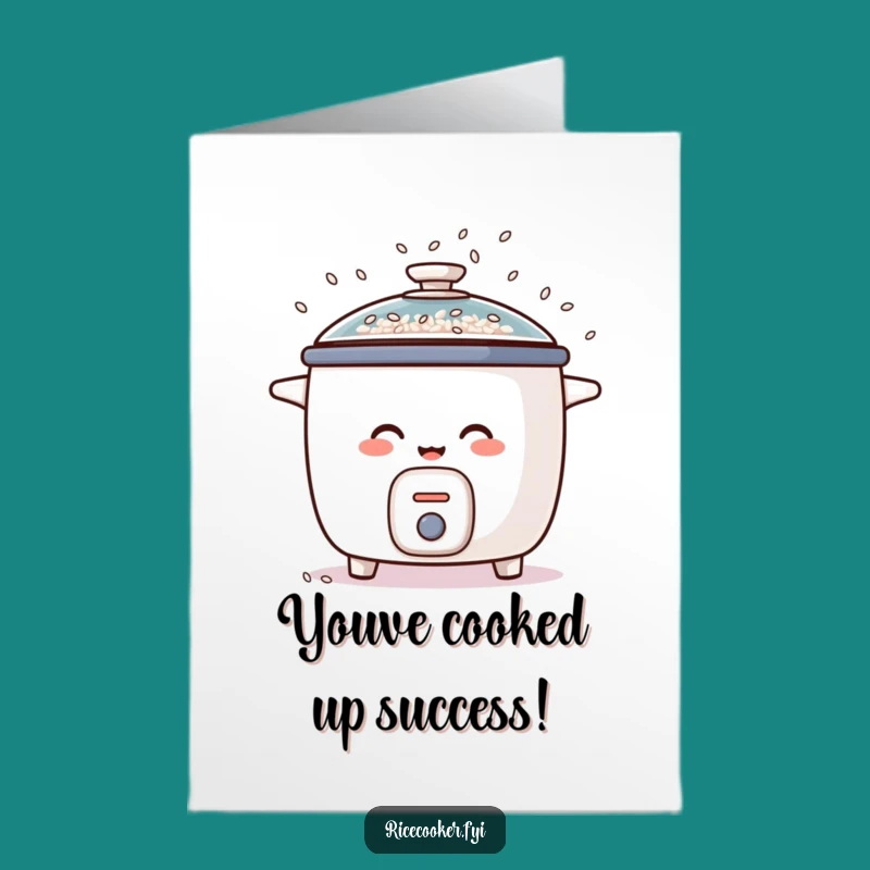 Free Printable Congrats Card: Giggling Rice Cooker - Downloadable Celebration Gift