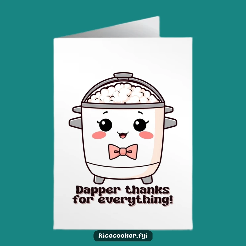 Free Printable Thank You Card: Dapper Rice Cooker, Funny Downloadable Gift