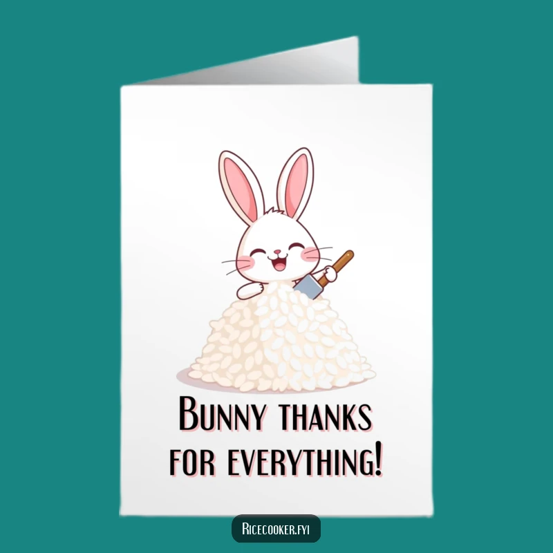 Free Printable Bunny Rice Thank You Card - Joyful Downloadable Gift