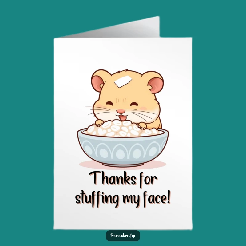 Free Printable Hamster Thank You Card: Funny Foodie Feline Downloadable