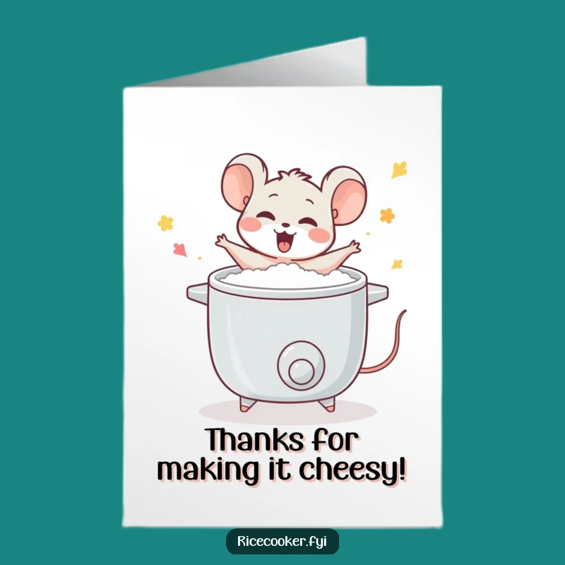 Free Printable Mouse Thank You Card: Funny Cook Funny Downloadable
