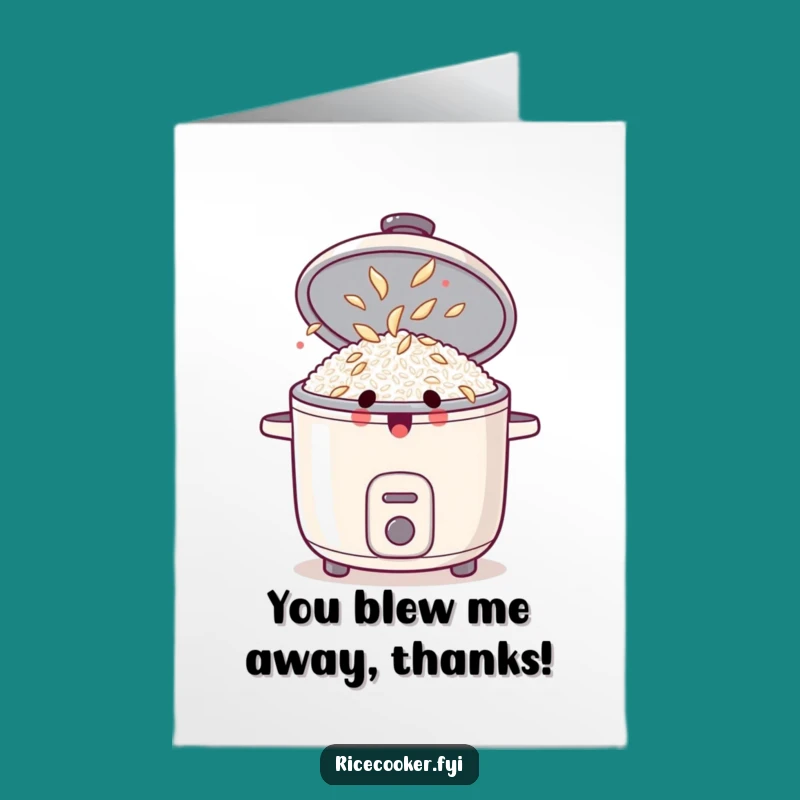 Free Printable Rice Cooker Thank You Card: Dancing Grains Surprise Downloadable Gift