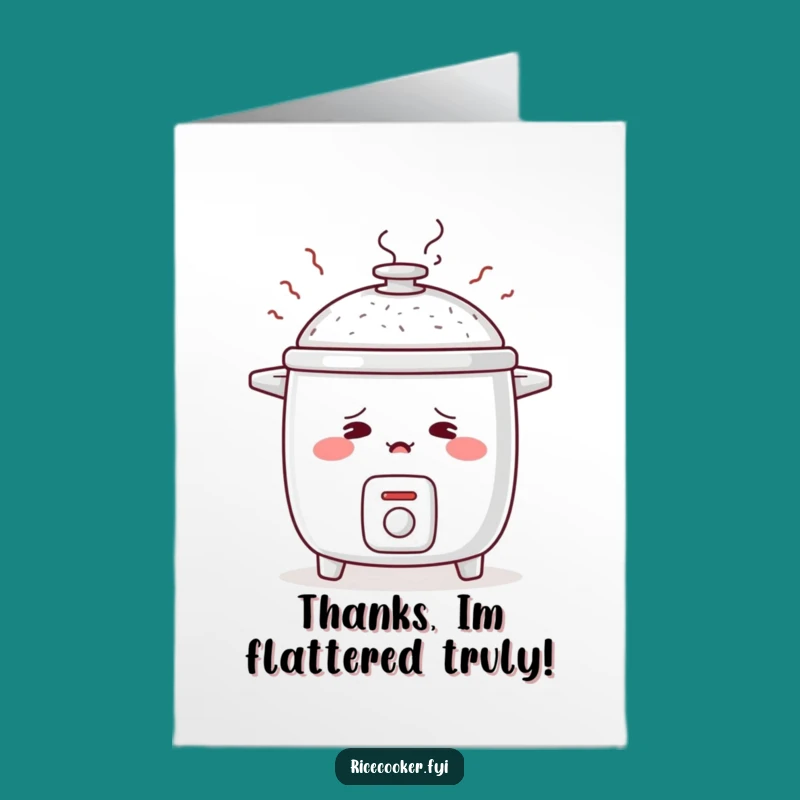 Free Printable Thank You Card: Blushing Rice Cooker - Downloadable Gift