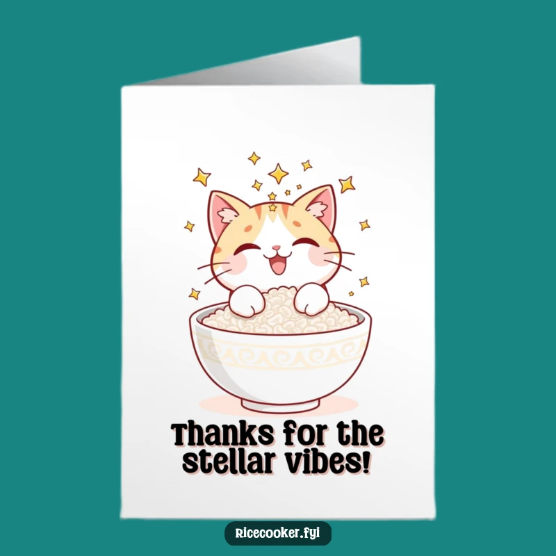 Free Printable Thank You Card: Cat Stars Gratitude, Magical Humorous Downloadable Gift