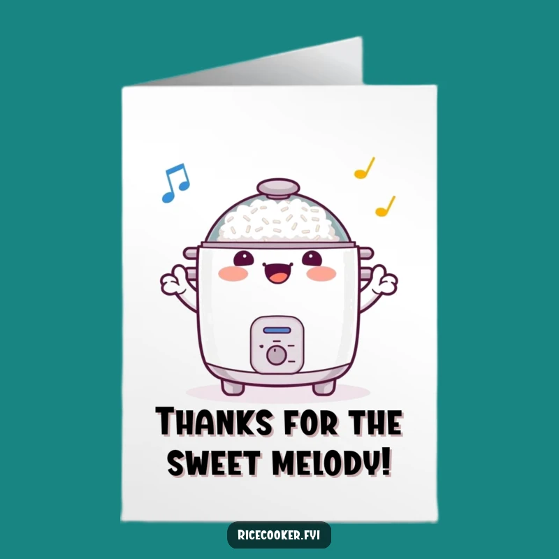 Free Printable Thank You Card: Cheerful Rice Cooker Conductor - Downloadable Gift