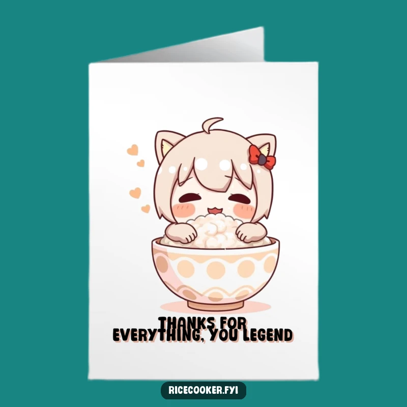 Free Printable Thank You Card: Grateful Rice Lover - Funny Downloadable Message