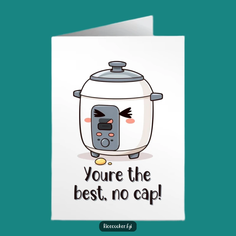 Free Printable Thank You Card: Mischievous Rice Cooker, Funny Downloadable Gift