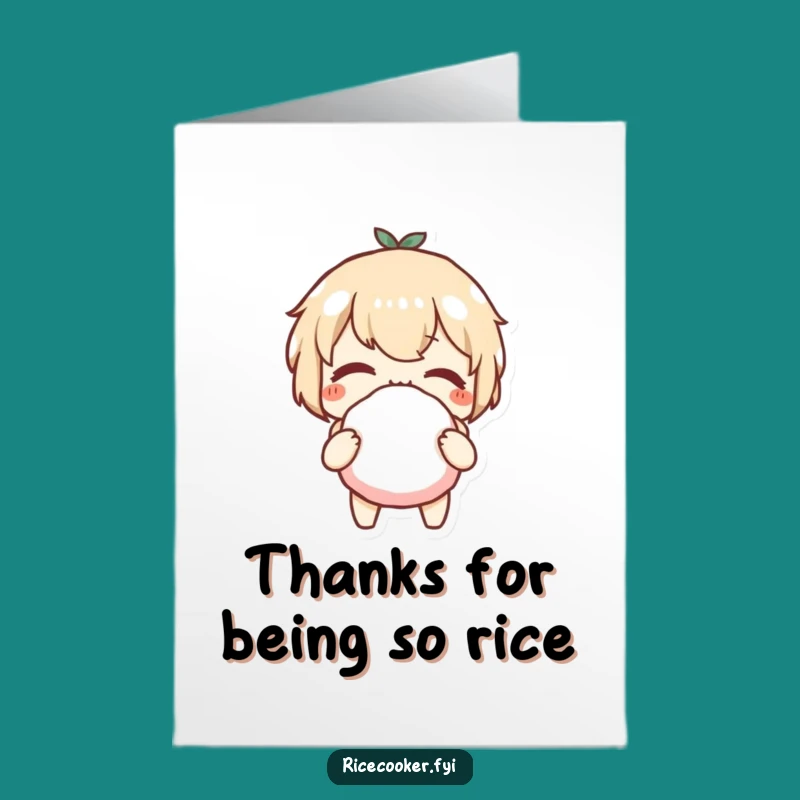 Free Printable Thank You Card: Witty Rice Ball Offer - Funny Downloadable
