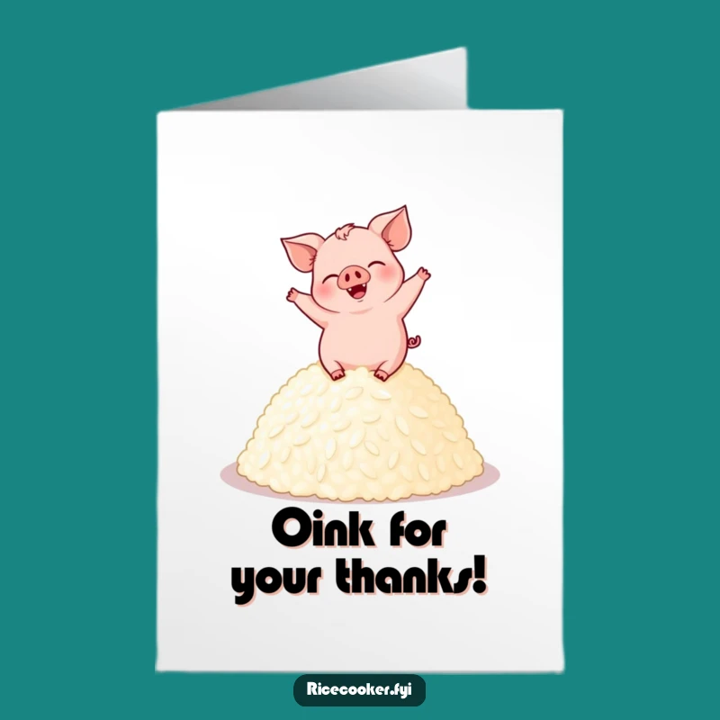 Free Printable Thank You Card: Pig Rice Dance Thanks - Print Gifting!