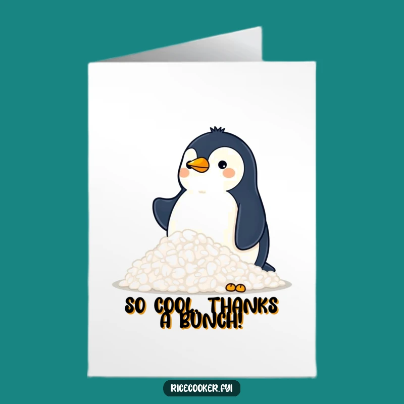 Penguin Rice Mountain Thank You Card: Free Printable & Funny
