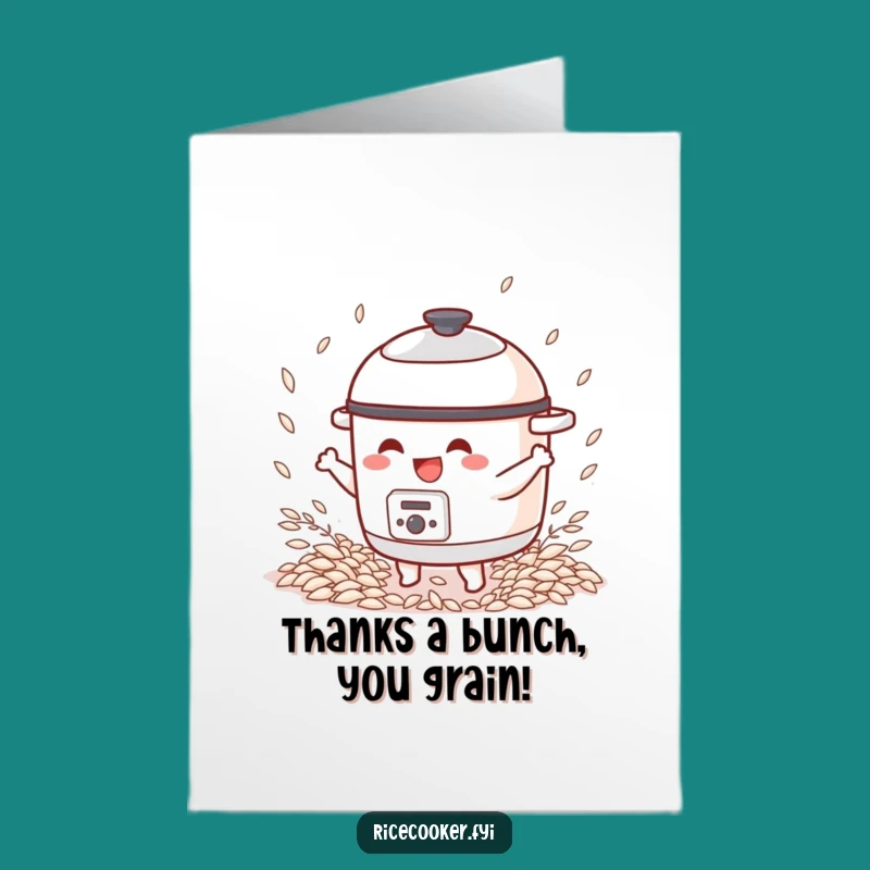 Free Printable Thank You Card: Dancing Rice Cooker - Funny Downloadable Gift!