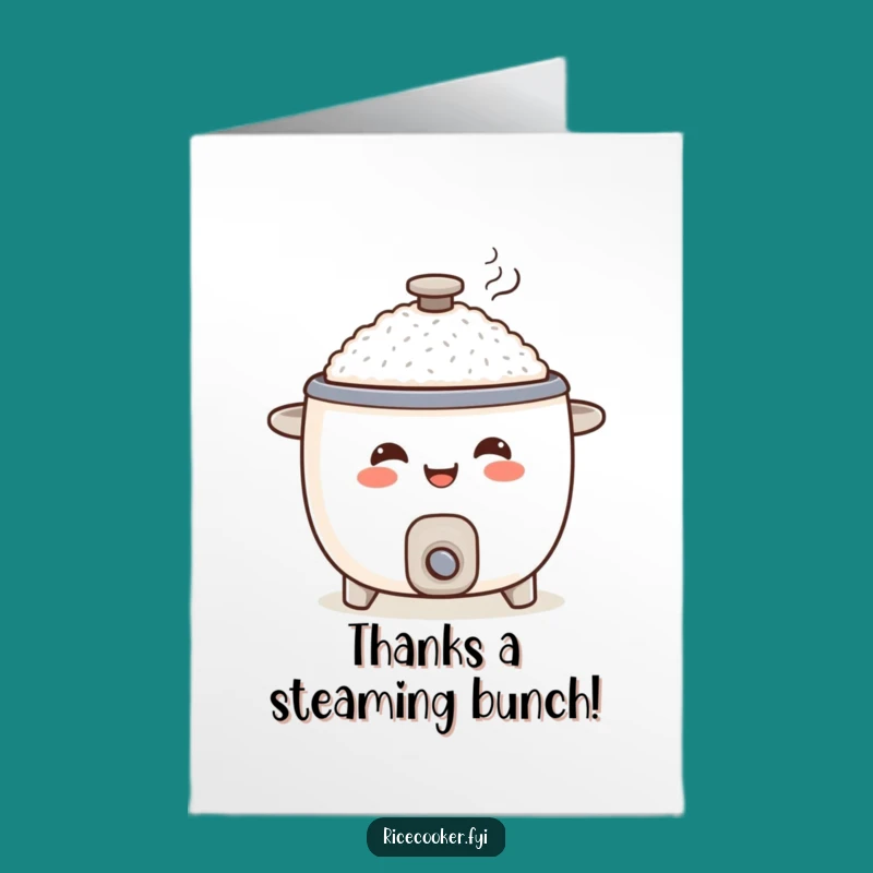 Free Printable Rice Cooker Thank You Card: Happy Serving Downloadable Art