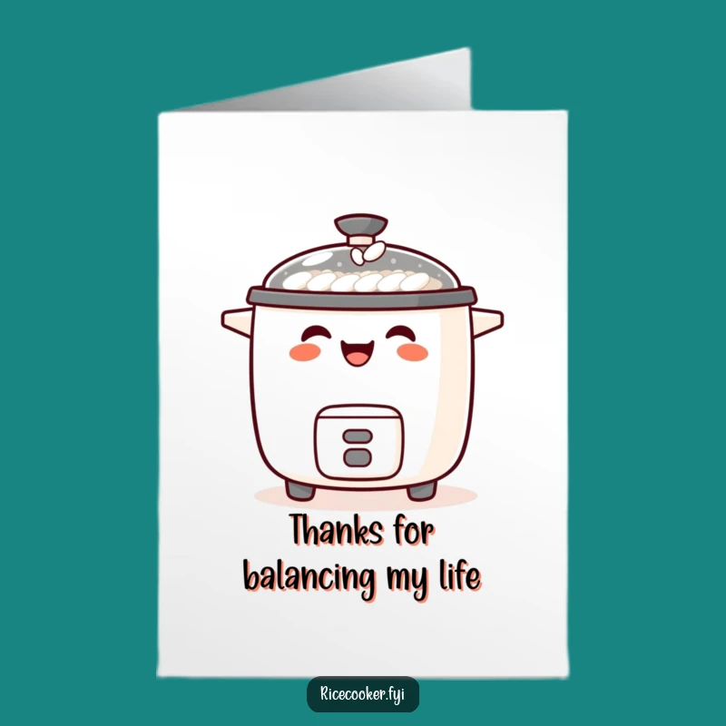 Amusing Free Printable Thank You Card: Laughing Rice Cooker - A Humorous Downloadable Way to Say Thanks