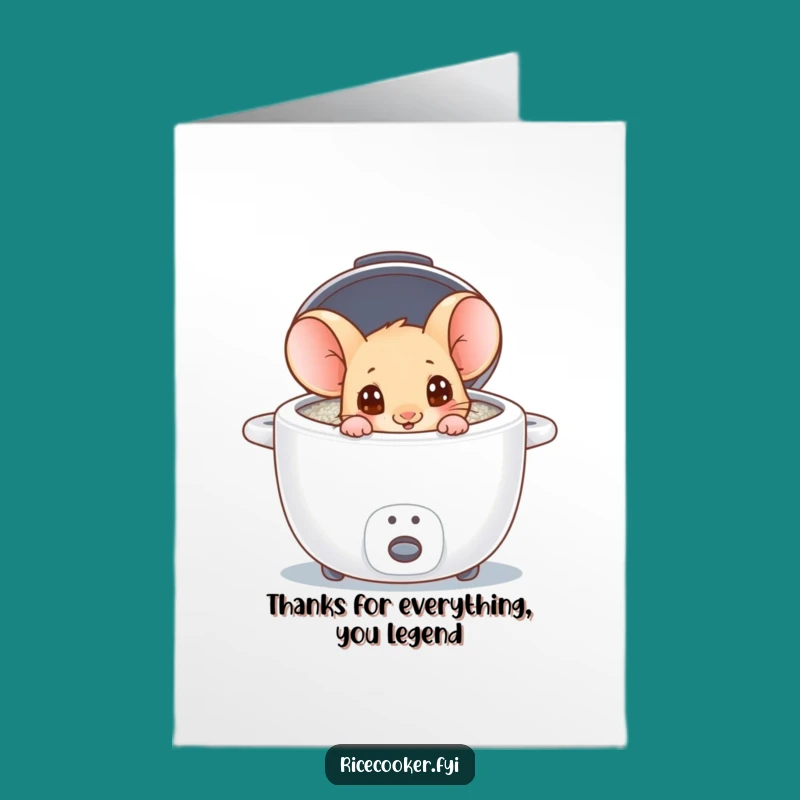 Free Printable Thank You Card: Mouse Rice Cooker Appreciation Downloadable