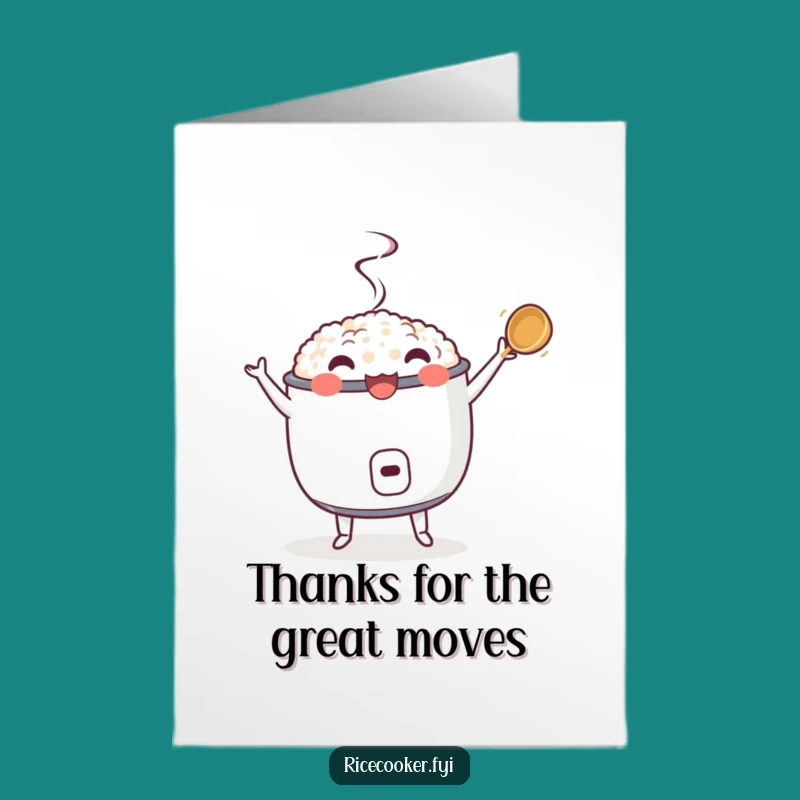 Free Printable Thank You Card: Dancing Rice Cooker & Ladle - LOL Download!