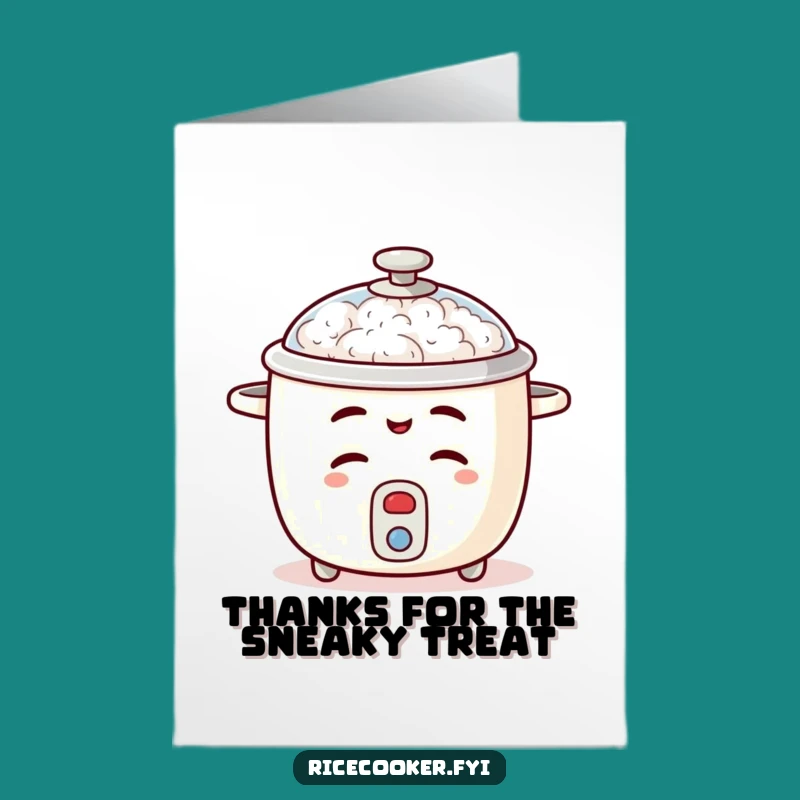Free Printable Thank You Card: Winking Rice Cooker, Funny Downloadable Grateful Gift