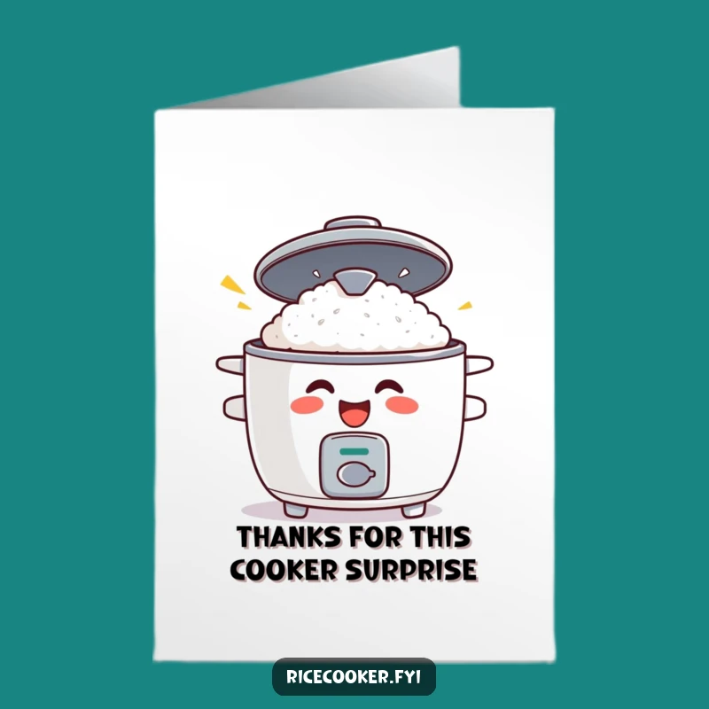 Free Printable Surprise Rice Cooker Thank You Card - Funny Downloadable