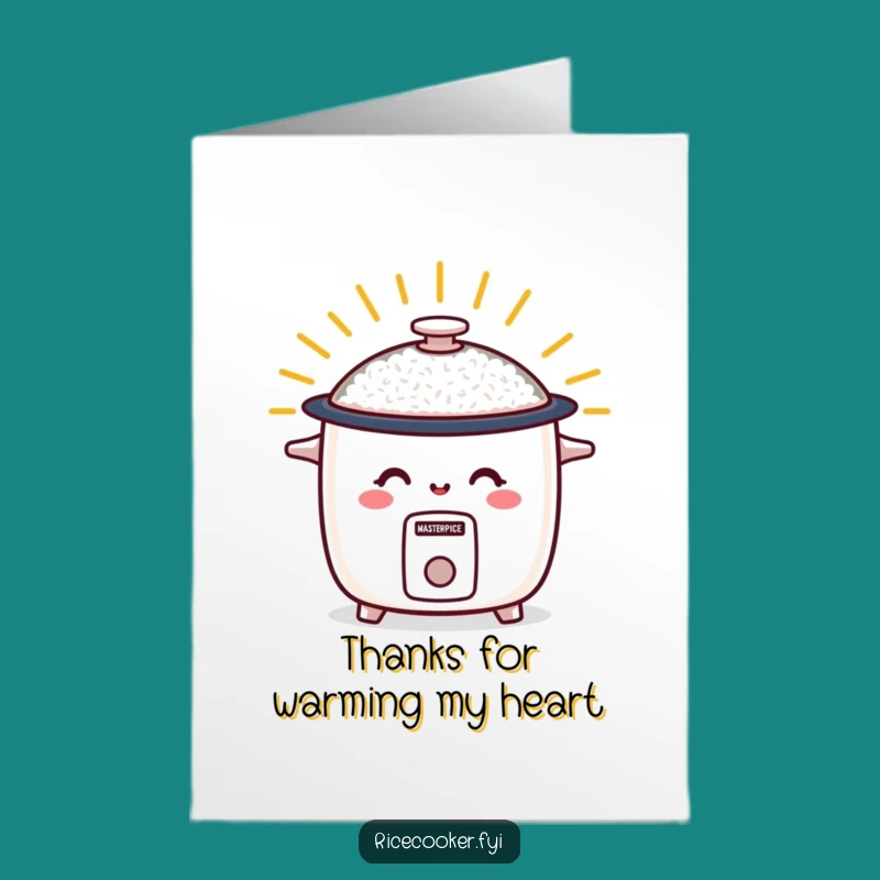 Free Printable Thank You Card: Smiling Rice Cooker - Warm LOL Download!