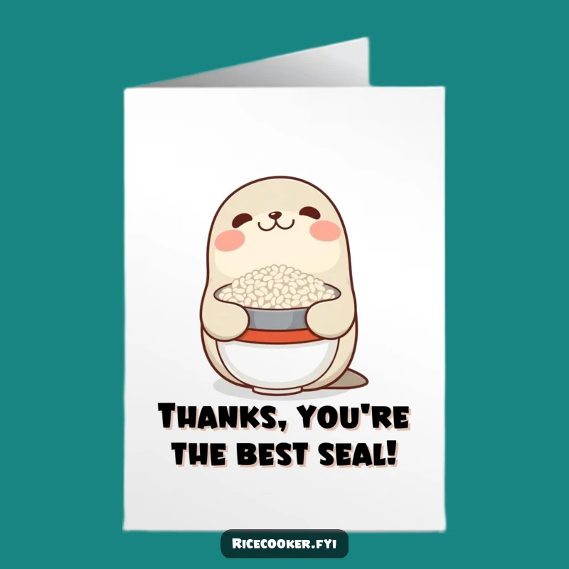 Seal Rice Bowl Thank You Card: Free Printable & Amusing