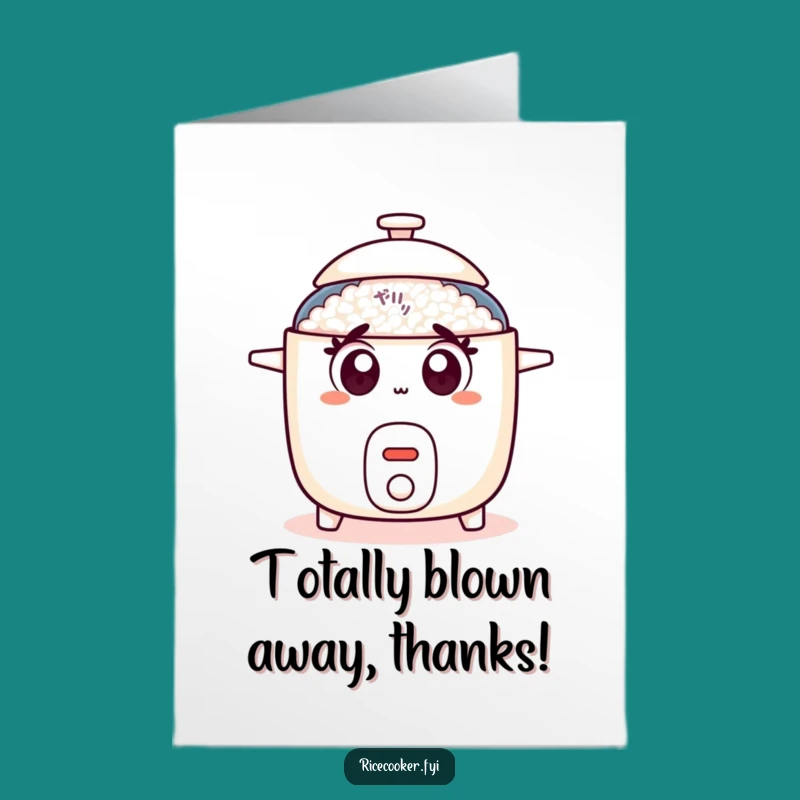 Free Printable Thank You Card: Surprised Rice Cooker, Funny Downloadable Gratitude Gift