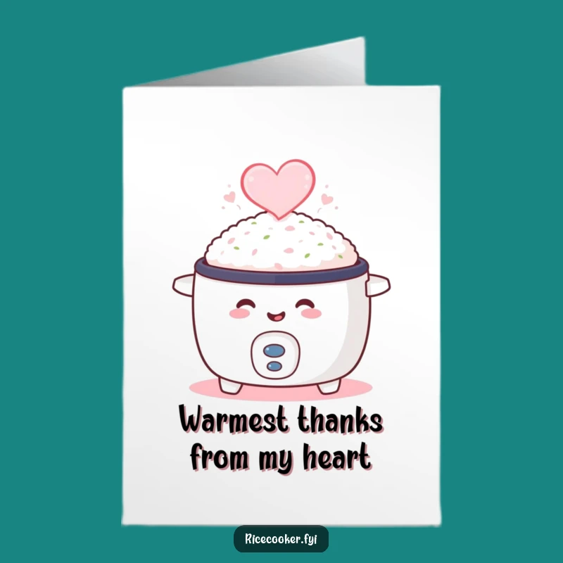 Free Printable Rice Cooker Thank You Card: Heart Steam Downloadable Gift