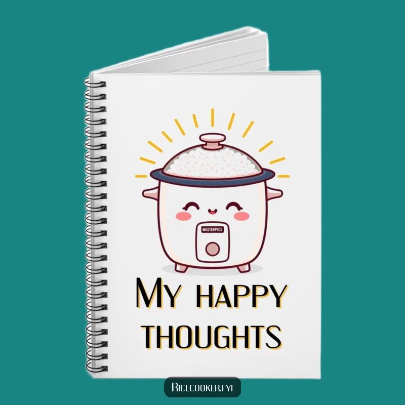 Funny Smiley Rice Cooker Notebook - Warm Ideas, Humorous Stationery Gift