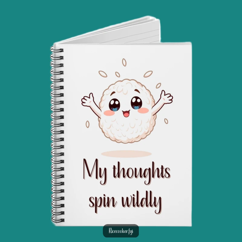 Funny Spinning Rice Grain Notebook - Lined Anime Character Journal, Gift