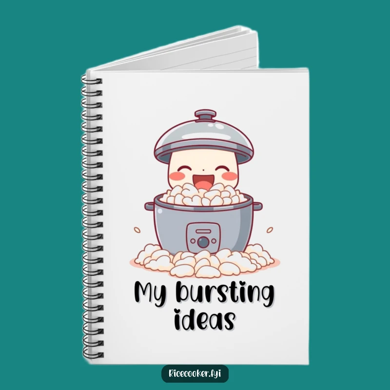 Funny Joyful Rice Cooker Notebook - Fluffy Notes, Humorous Stationery Gift