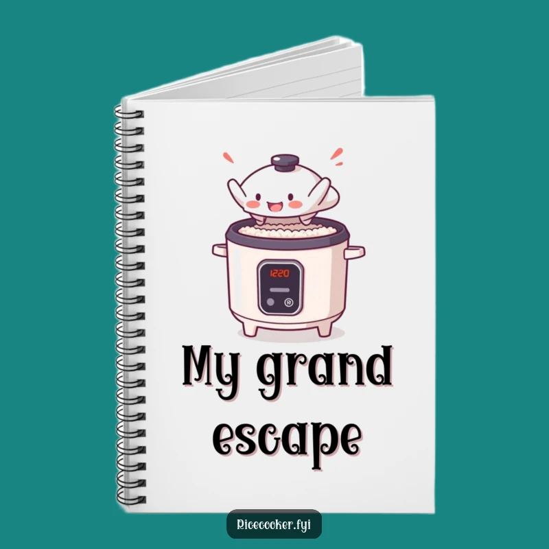 Funny Rice Cooker Lid Notebook - Lined Anime Kitchen Journal, Gift