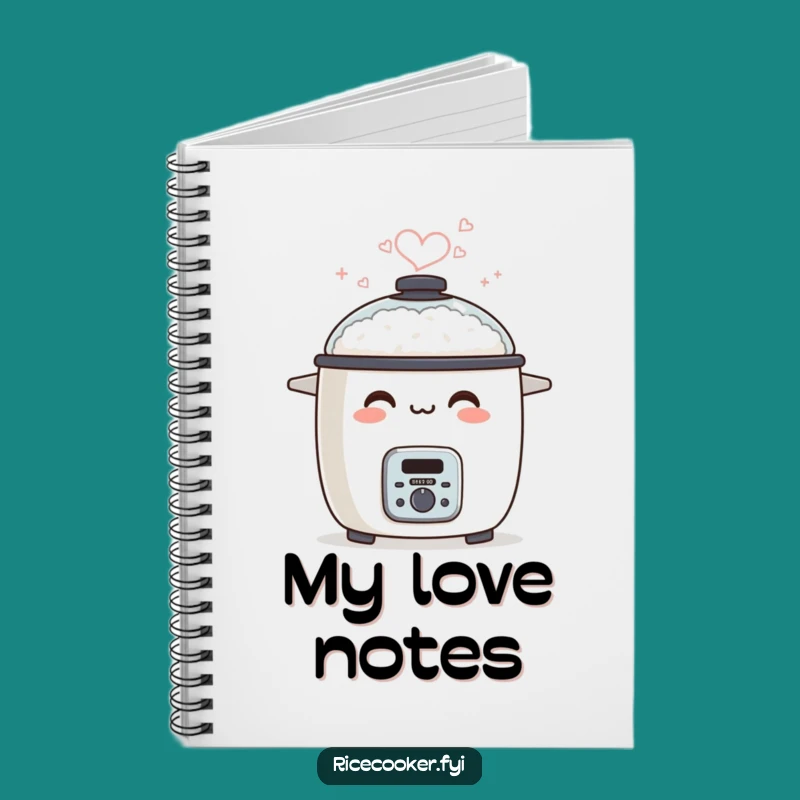 Funny Smiling Rice Cooker Notebook, Heart Steam Journal, Humorous Gift for Writers