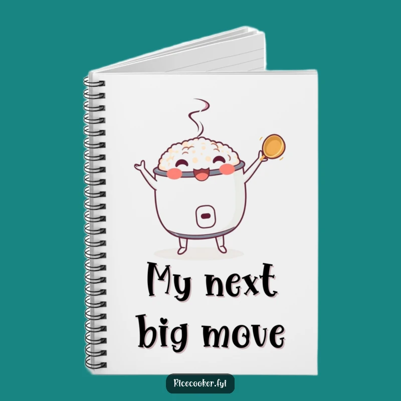 Funny Dancing Rice Cooker Notebook - Twirling Notes, Humorous Stationery Gift
