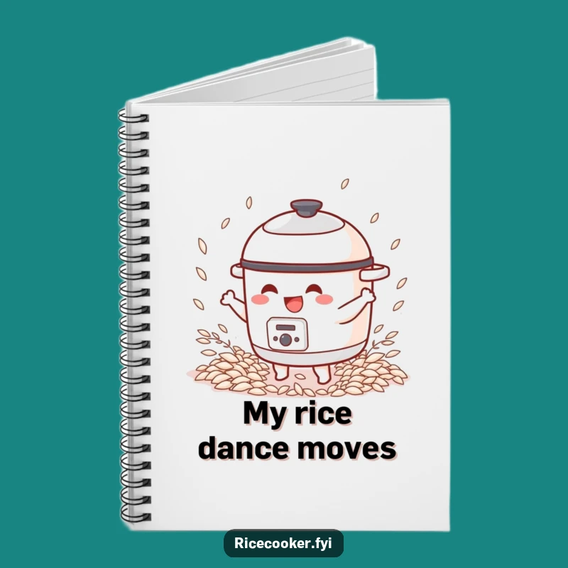 Funny Dancing Rice Cooker Notebook, Joyful Grain Dance Journal, Humorous Gift for Writers