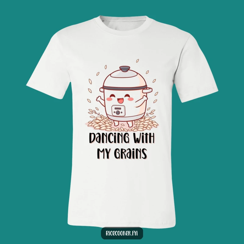 Funny Dancing Rice Cooker T-Shirt, Joyful Grain Dance Shirt, Hilarious Foodie Apparel Gift