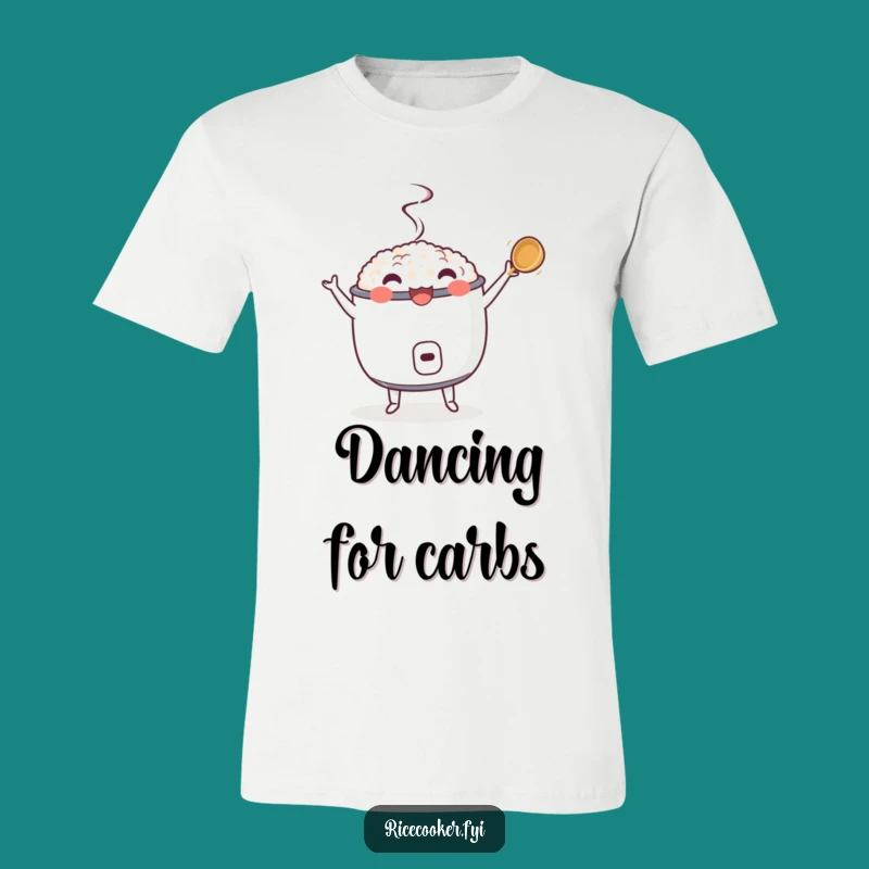 Funny Dancing Rice Cooker T-Shirt - Twirling Ladle Design, Fun Humorous Gift