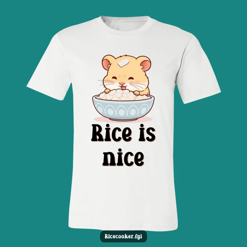 Funny Hamster Rice Enthusiast T-Shirt: Wear Your Love for Good Food!