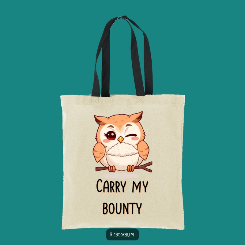 Funny Winking Owl Rice Ball Tote Bag: Carry Your Essentials with a Smile!