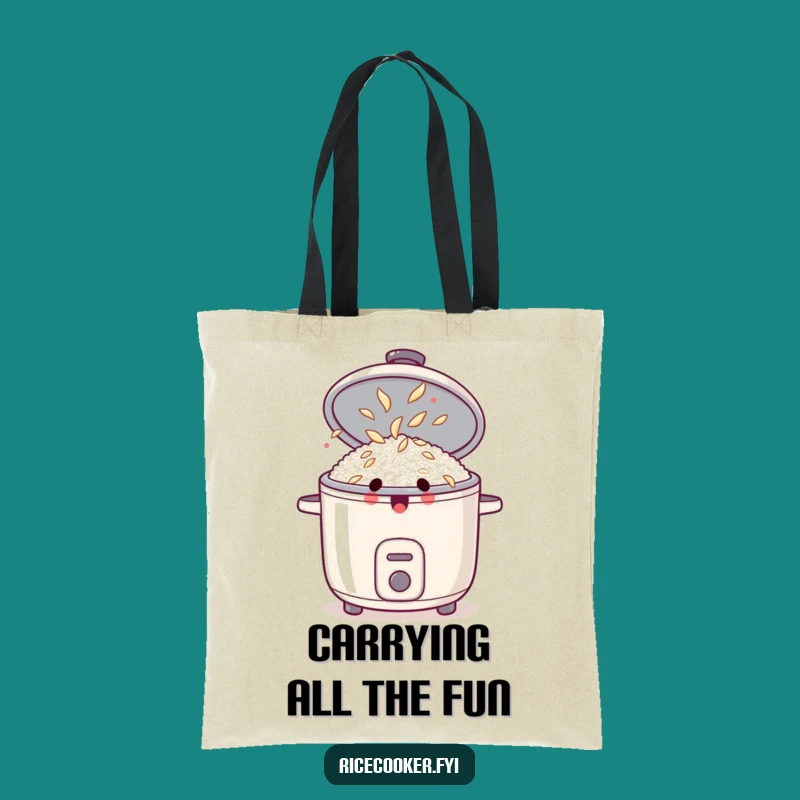Funny Surprised Rice Cooker Tote Bag: Carry Your Essentials with Kitchen Fun