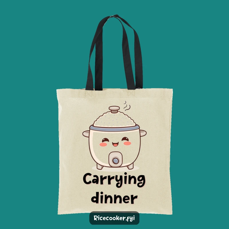Funny Smiling Rice Cooker Tote Bag: Carry Your Meals with Pride Gift