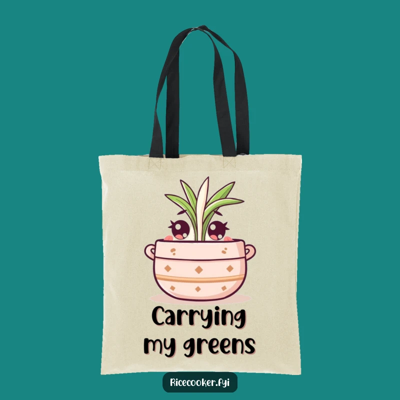 Funny Curious Pot Tote Bag: Carry Your Greenery with Giggle