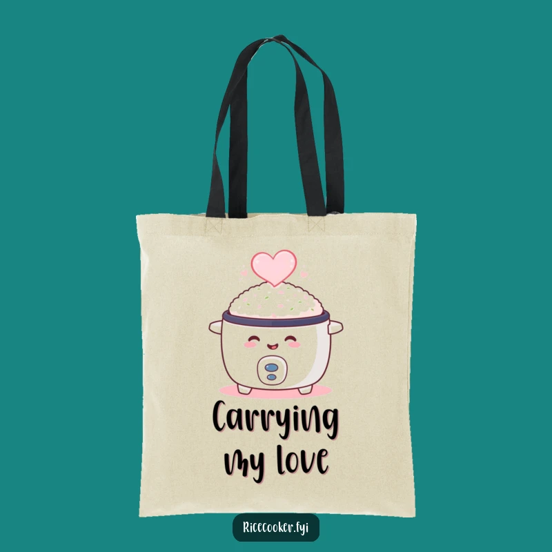 Funny Smiling Rice Cooker Tote Bag: Carry Your Essentials with Culinary Love