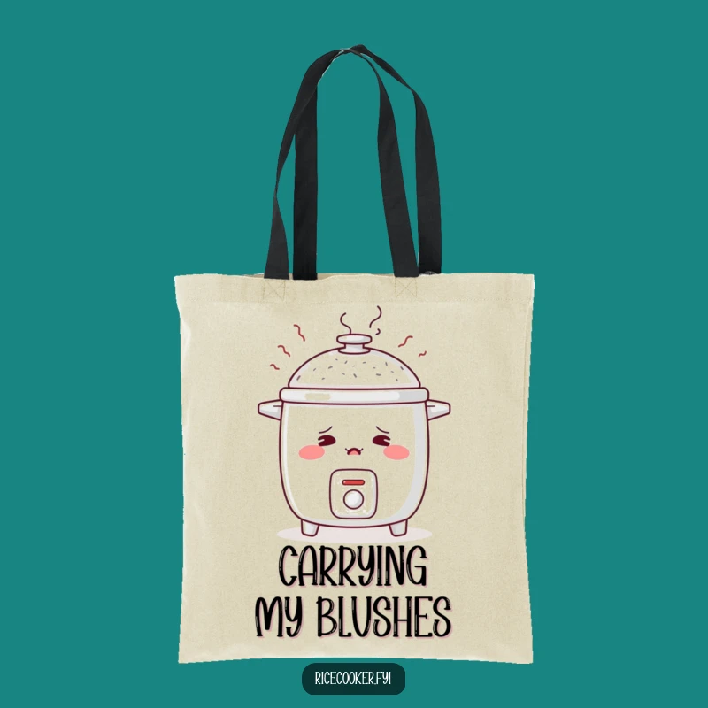 Funny Blushing Rice Cooker Tote Bag: Carry Your Charm!