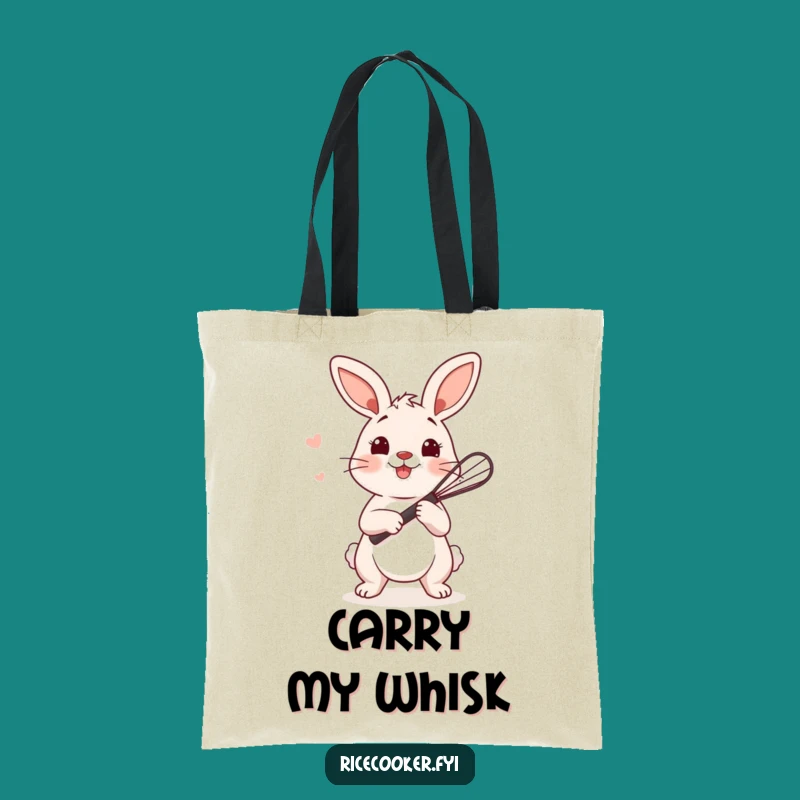 Funny Bunny Whisk Tote Bag: Carry Your Kitchen Creations